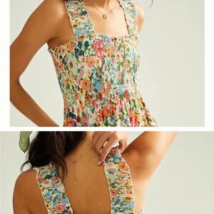 Anthropologie Smocked Babydoll Tank Small